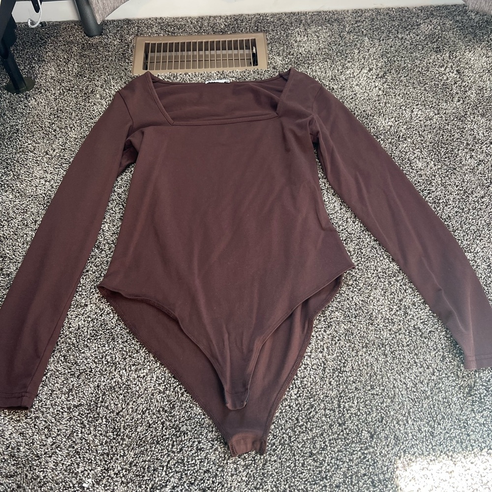 Brown Long Sleeve body suit
